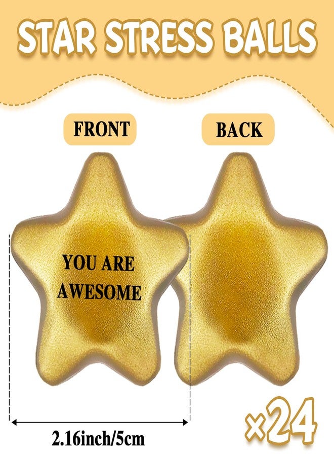 Baaxxango 24 Pcs Star Stress Balls,2.16 Inch Motivational Star Ball,Stress Relief Balls Foam Stars for Students Friends Anxiety Motivating Encouraging Supply - Image 2